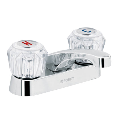 Mezcladora 4" para lavabo, nariz larga, manerales acrílico 49231