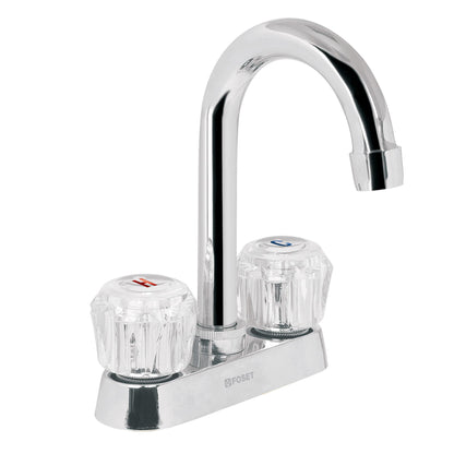 Mezcladora 4" para lavabo, cuello bar, manerales de acrílico 49277