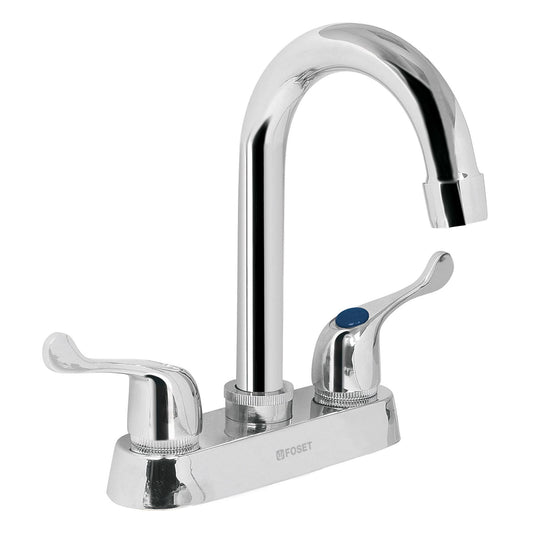 Mezcladora 4" para lavabo, cuello bar, manerales palanca 49280