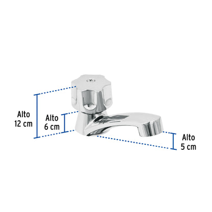 Llave individual lavabo, ABS, hexagonal, BASIC 49309