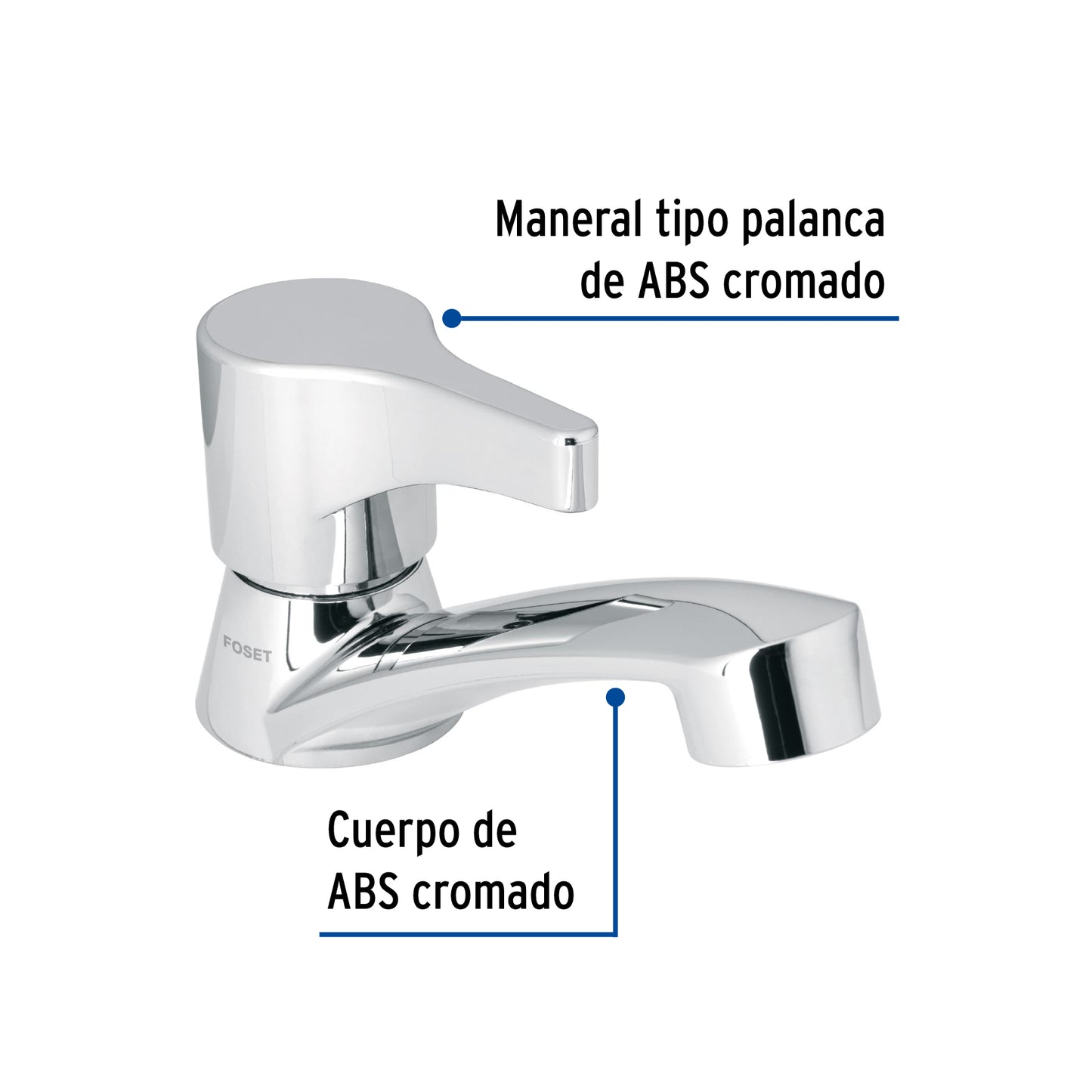 Llave individual lavabo, ABS, palanca, BASIC 48381