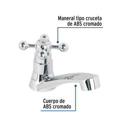 Llave individual lavabo, ABS, cruceta, BASIC 48383