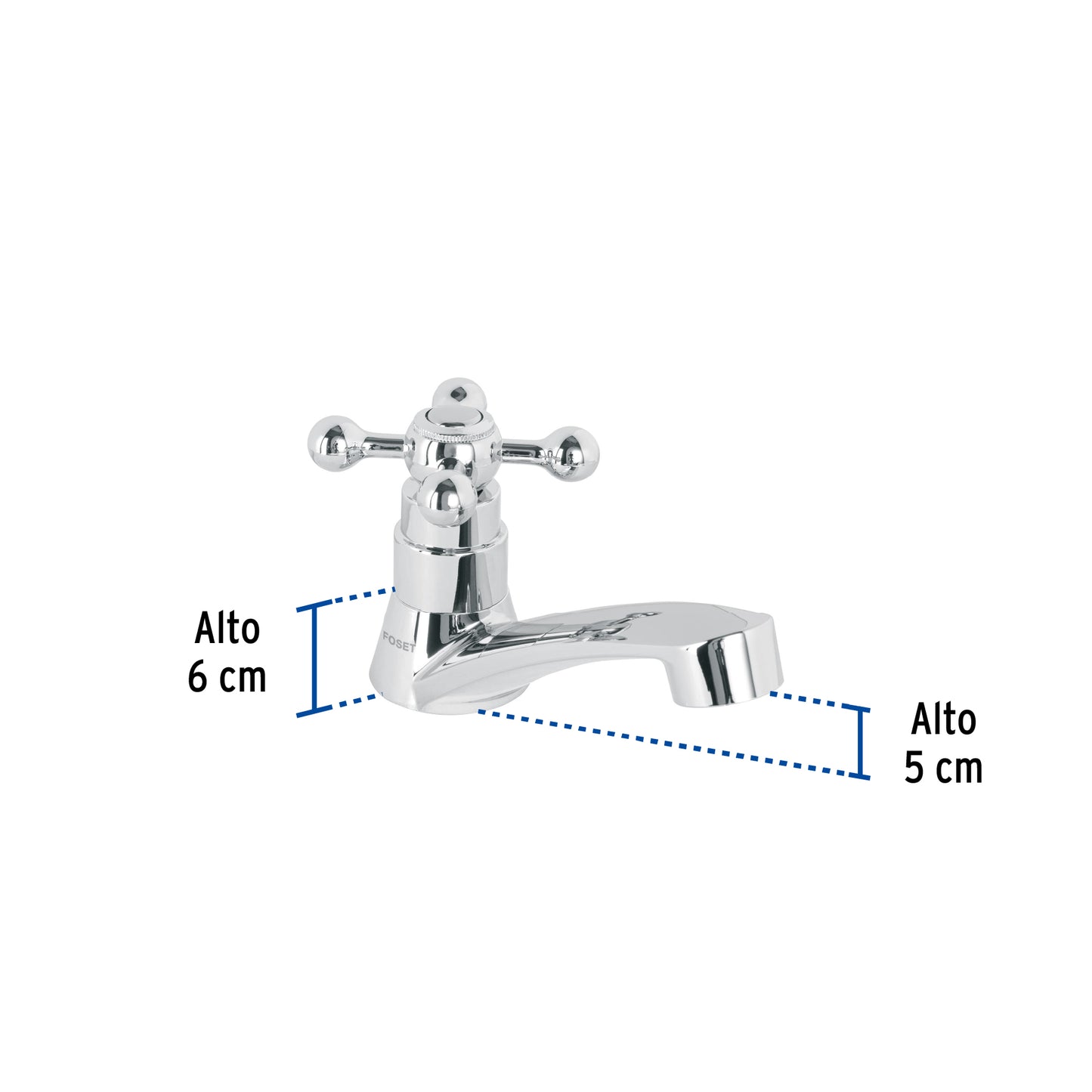 Llave individual lavabo, ABS, cruceta, BASIC 48383