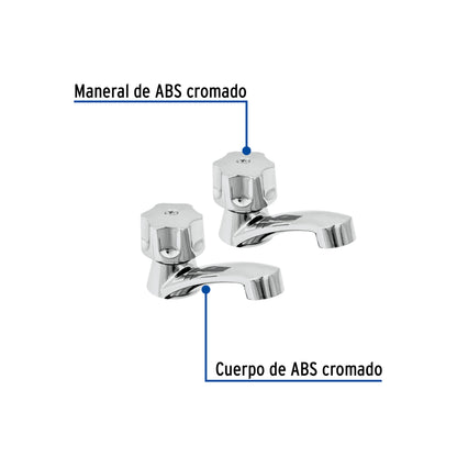 Juego llaves individuales lavabo, ABS, hexagonal, BASIC 49308