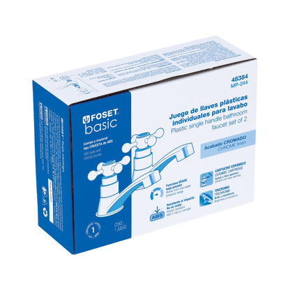 Juego llaves individuales lavabo, ABS, cruceta, BASIC 48384