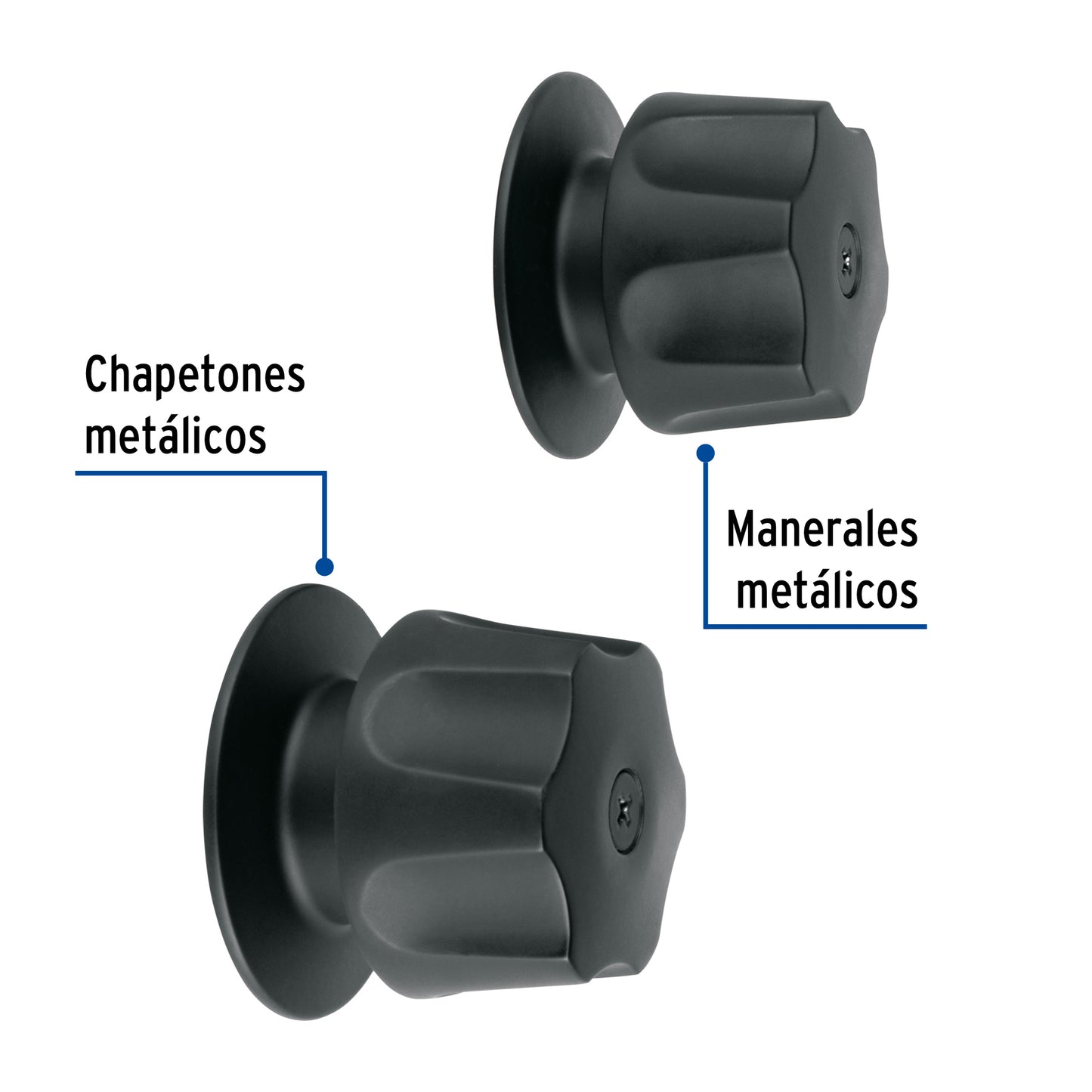 Juego de 2 manerales hex. metálicos negro p/regadera, Basic 46881