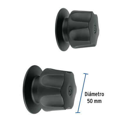 Juego de 2 manerales hex. metálicos negro p/regadera, Basic 46881