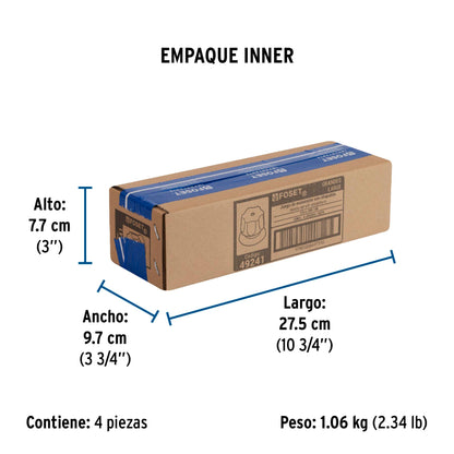 Juego de 2 manerales hex. metálicos para regadera, Foset 49241