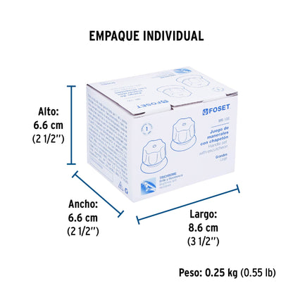 Juego de 2 manerales hex. metálicos para regadera, Foset 49241