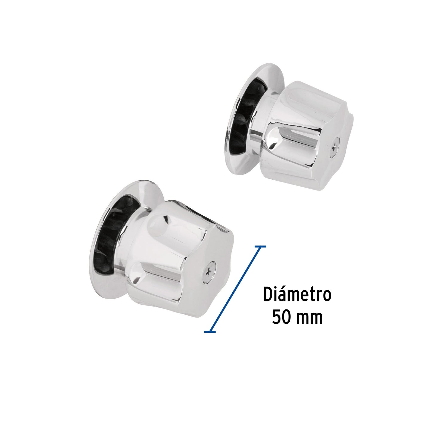 Juego de 2 manerales hex. metálicos para regadera, Foset 49241