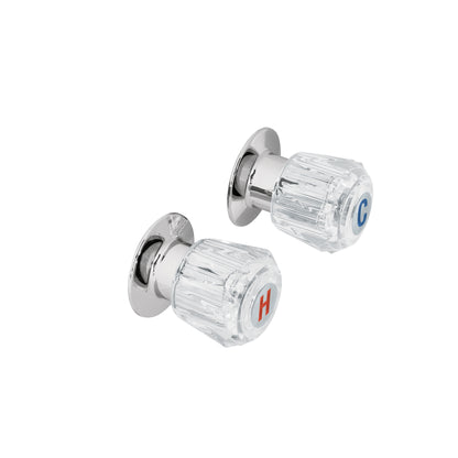 Juego de 2 manerales acrílico trans. para regadera, Foset 49242