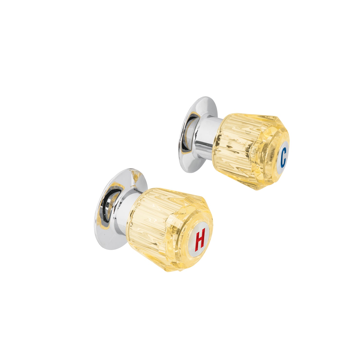 Juego de 2 manerales acrílico ámbar para regadera, Foset 49462