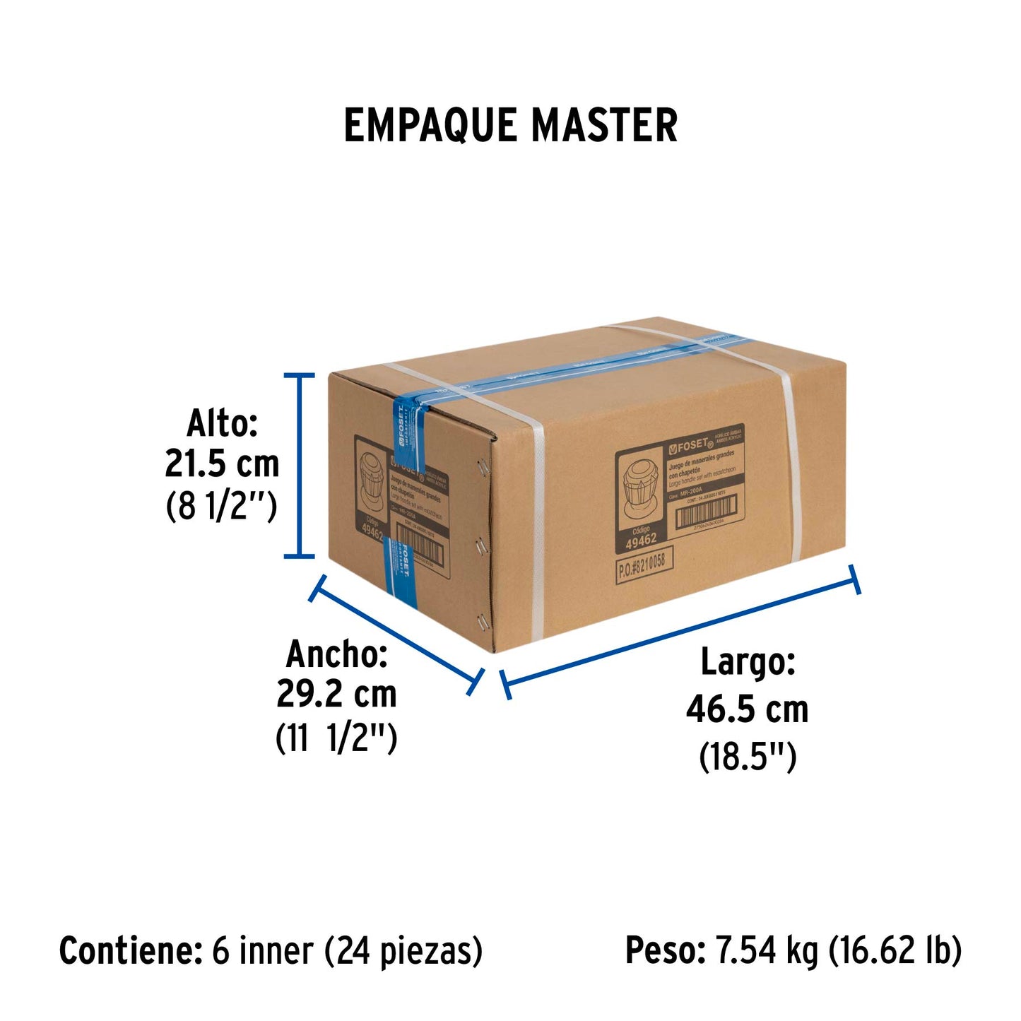 Juego de 2 manerales acrílico ámbar para regadera, Foset 49462