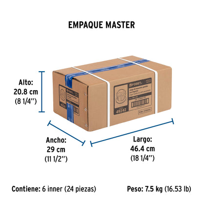 Juego de 2 manerales acrílico trans. para regadera, Foset 49242