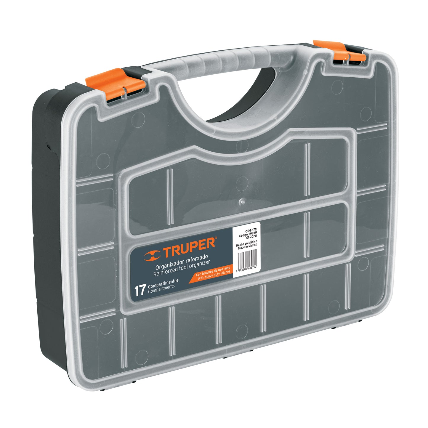 Organizador 17" reforzado con 17 compartimentos, Truper 10939