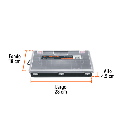 Organizador de 11" con 36 compartimentos, Truper 102760