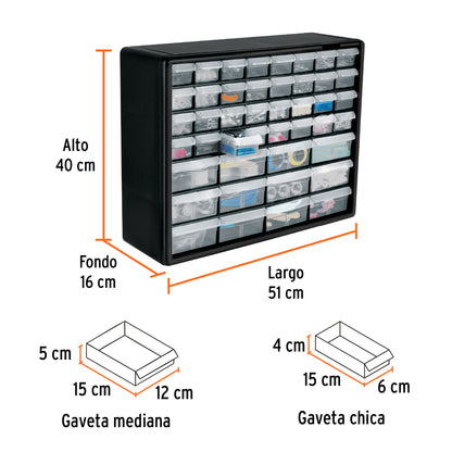 Organizador con 44 gavetas, Truper 102642