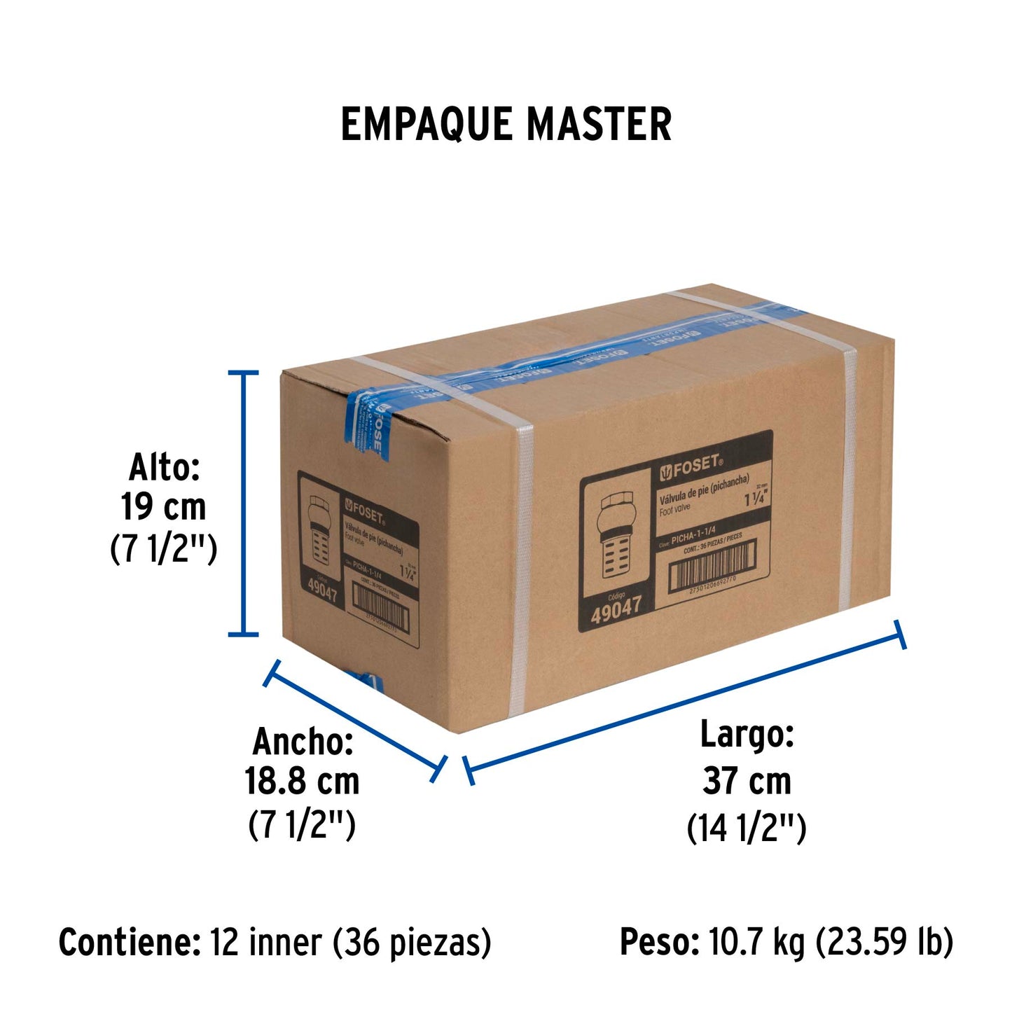 Pichancha con rejilla de latón 1-1/4", FOSET 49047