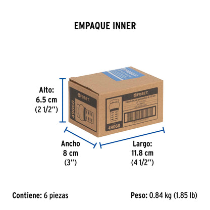 Pichancha tipo check de latón, 1/2", FOSET 49060