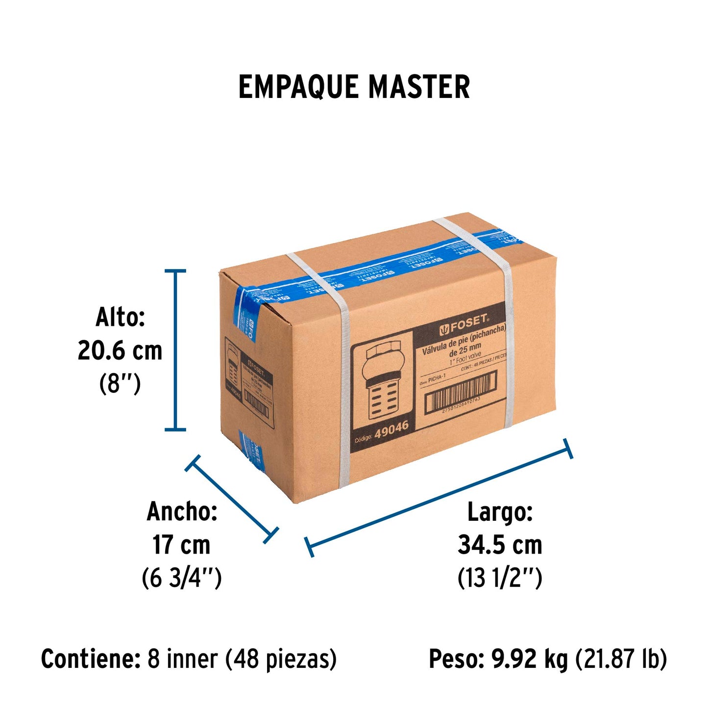 Pichancha con rejilla de latón 1", FOSET 49046