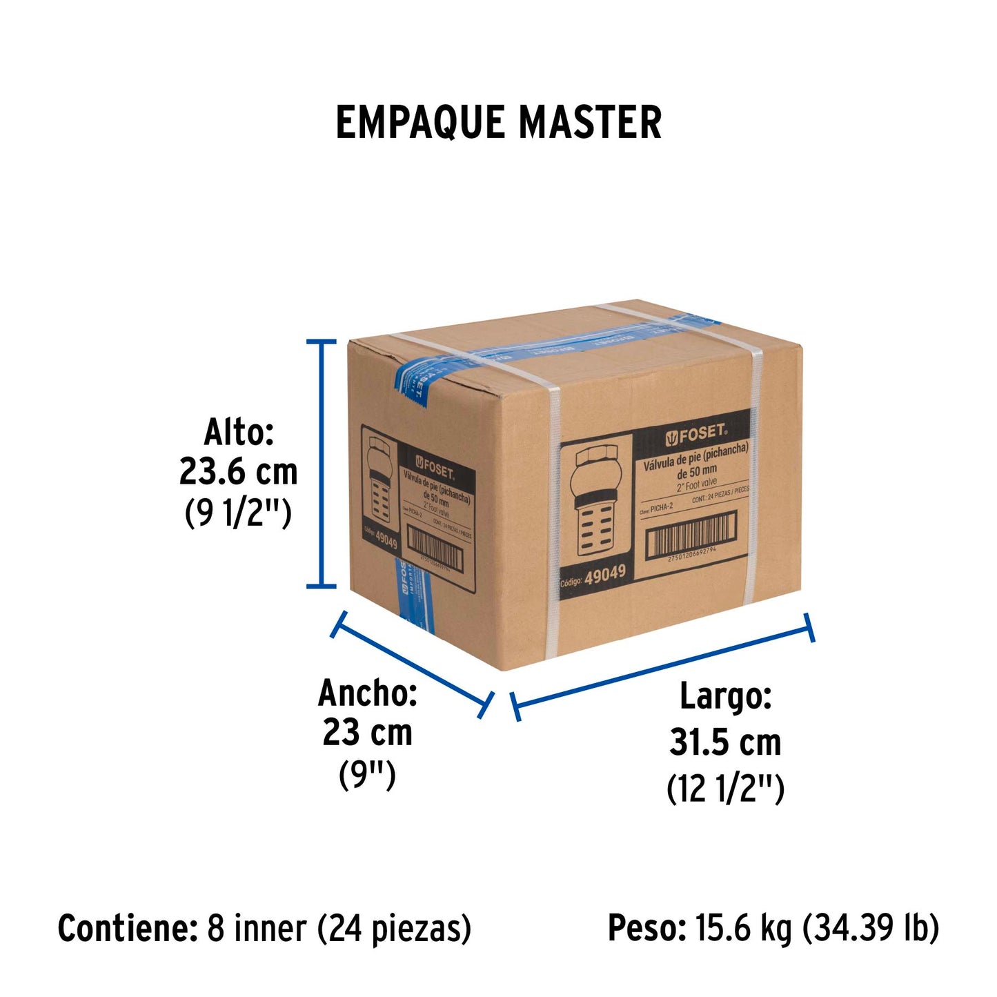 Pichancha con rejilla de latón 2", FOSET 49049