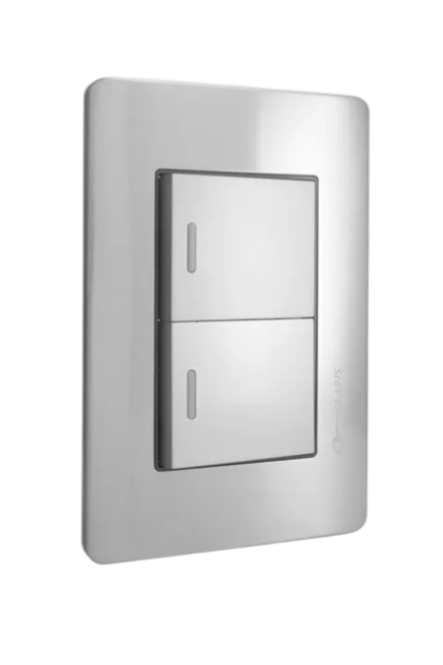 PLACA A5 GRIS CON 2 APAGADORES AL-2-GR