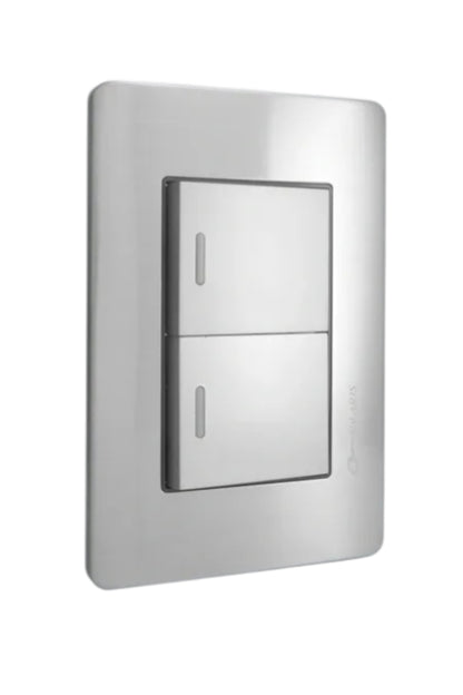 PLACA A5 GRIS CON 2 APAGADORES AL-2-GR