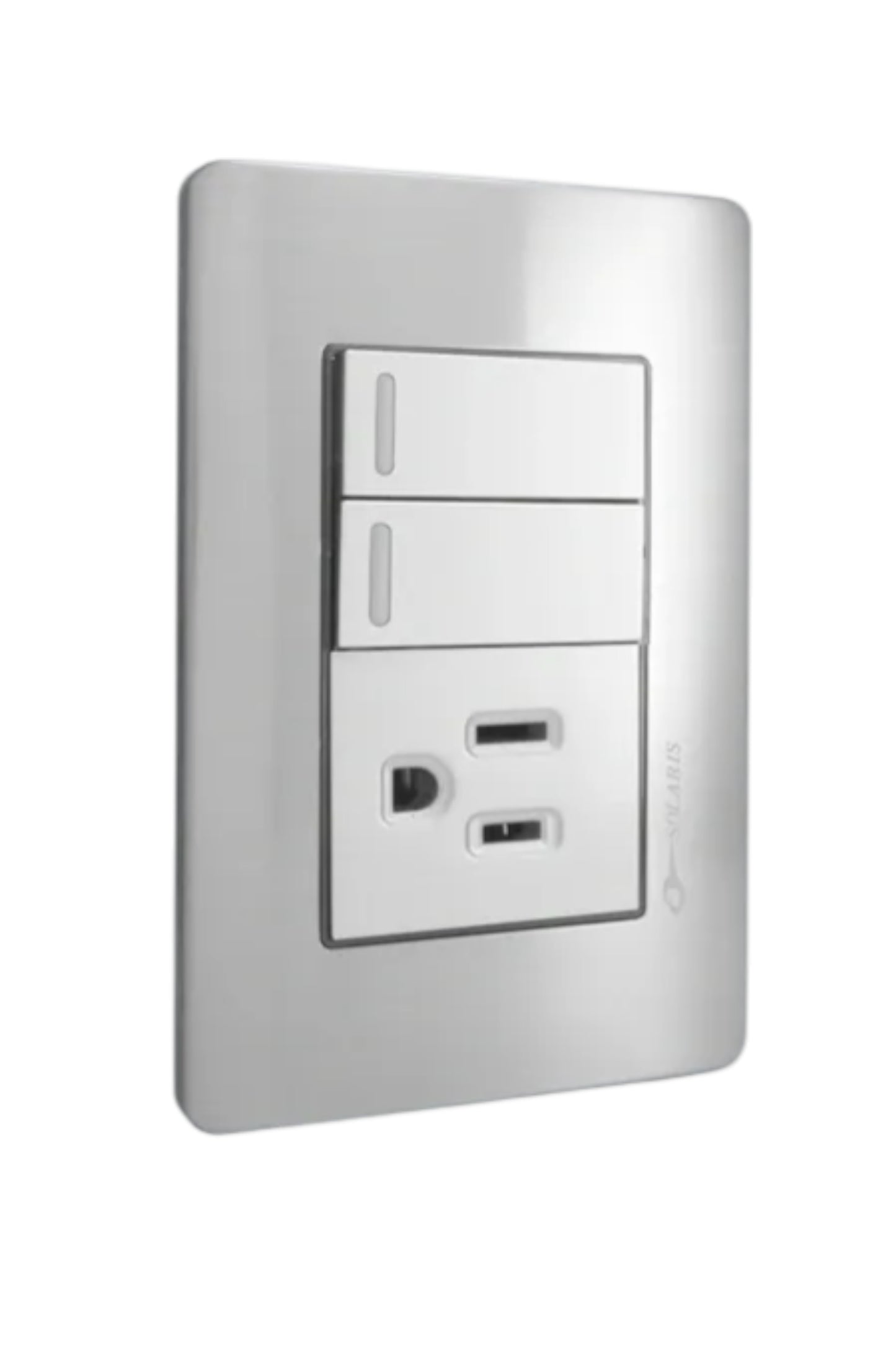 PLACA A5 GRIS CON 2 APAG. 1 CONTACTO AL-62-2-GR