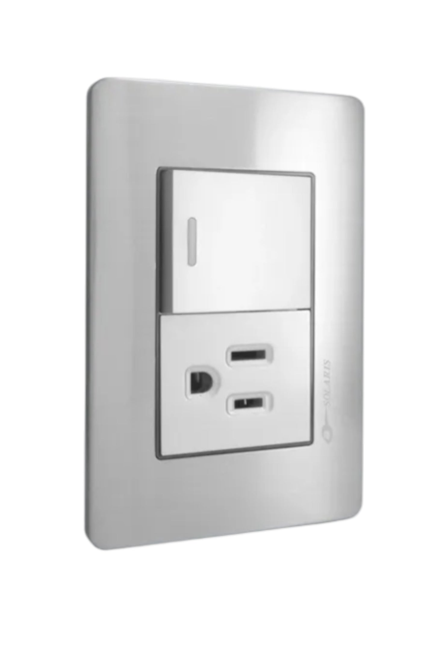 PLACA A5 GRIS CON 1 APAGADOR 1 CONTACTO AL-62-GR