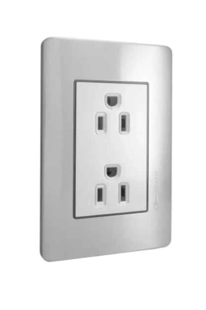 PLACA A5 GRIS CON 2 CONTACTOS POLARIZADOS AL-61-GR