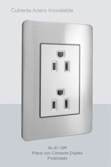 PLACA A5 GRIS CON 2 CONTACTOS POLARIZADOS AL-61-GR