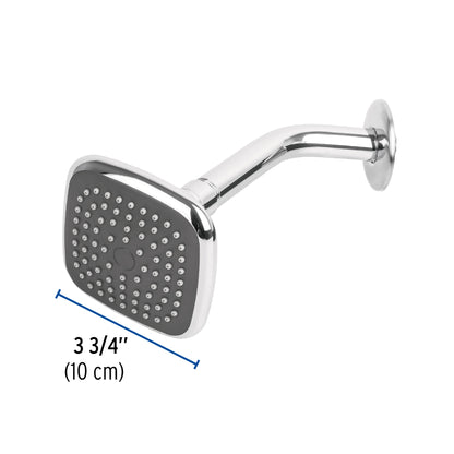 Regadera cuadrada 3-3/4" brazo y chapetón de acero, Foset 45065