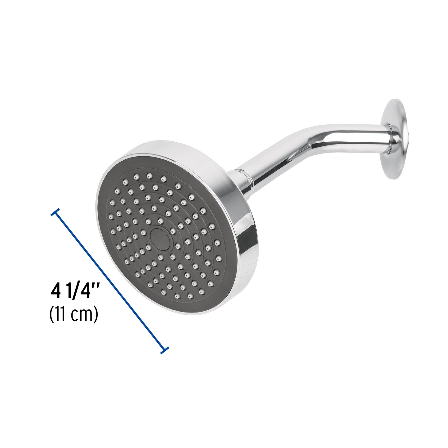 Regadera redonda 4-1/4" brazo y chapetón de acero, Foset 45067