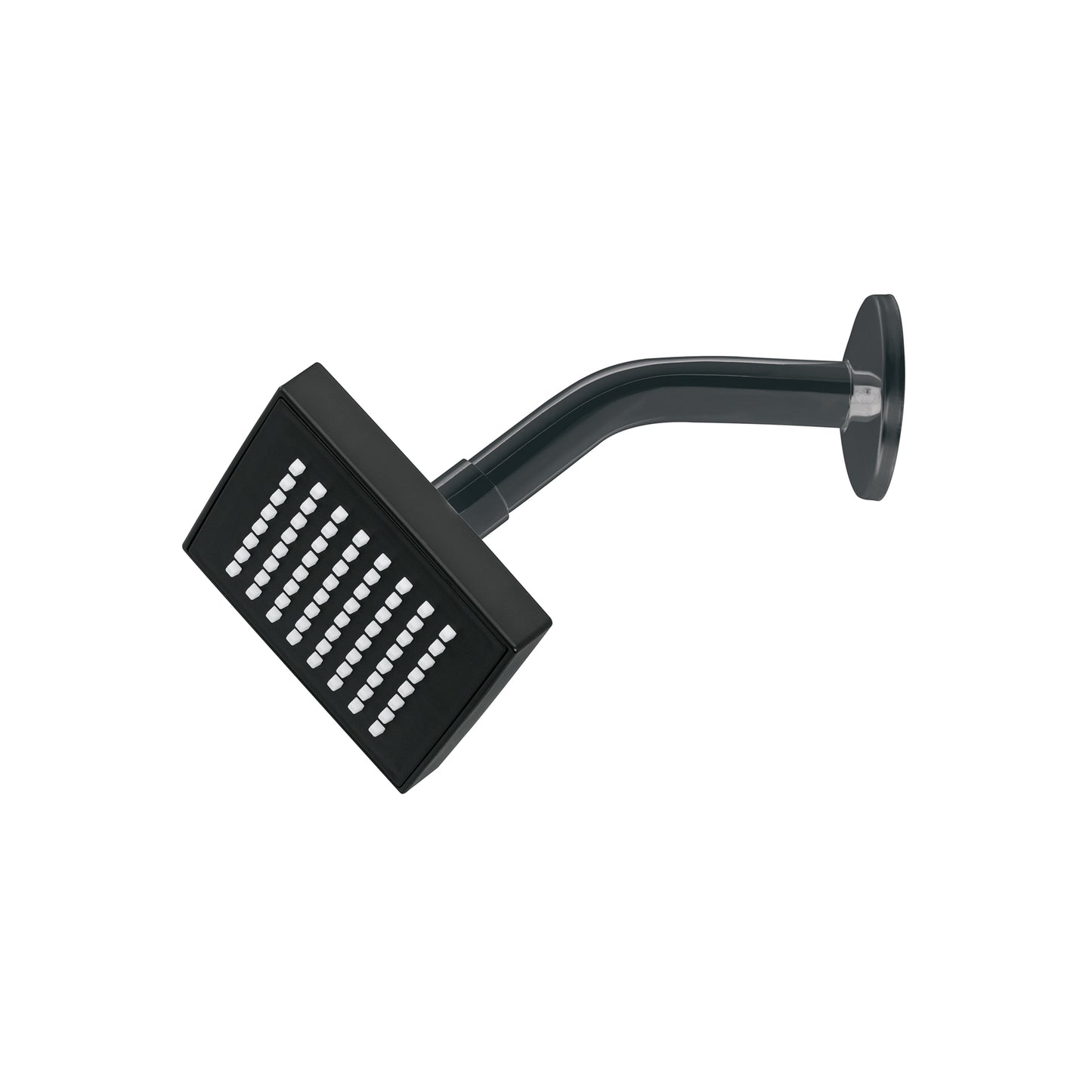 Regadera cuadrada ABS 4" acabado negro mate con brazo, Foset 46744