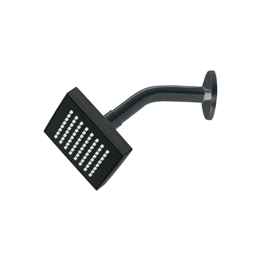 Regadera cuadrada ABS 4" acabado negro mate con brazo, Foset 46744