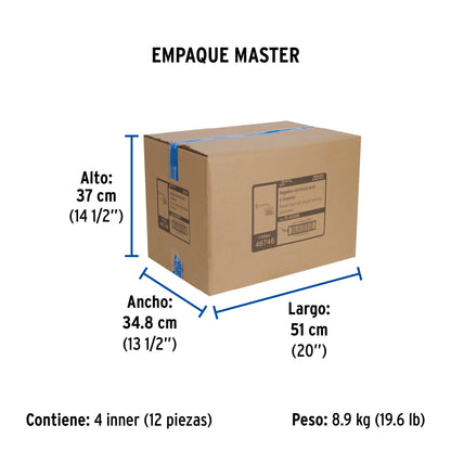 Regadera cuadrada ABS 6" acabado negro mate con brazo, Foset 46746