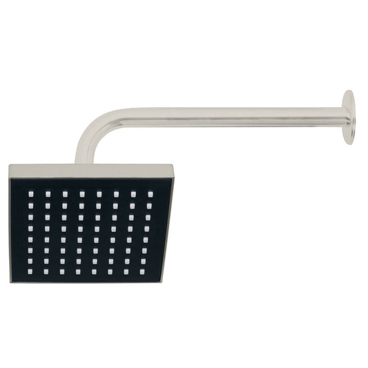 Regadera cuadrada ABS 6" acabado satín con brazo, Foset 46740