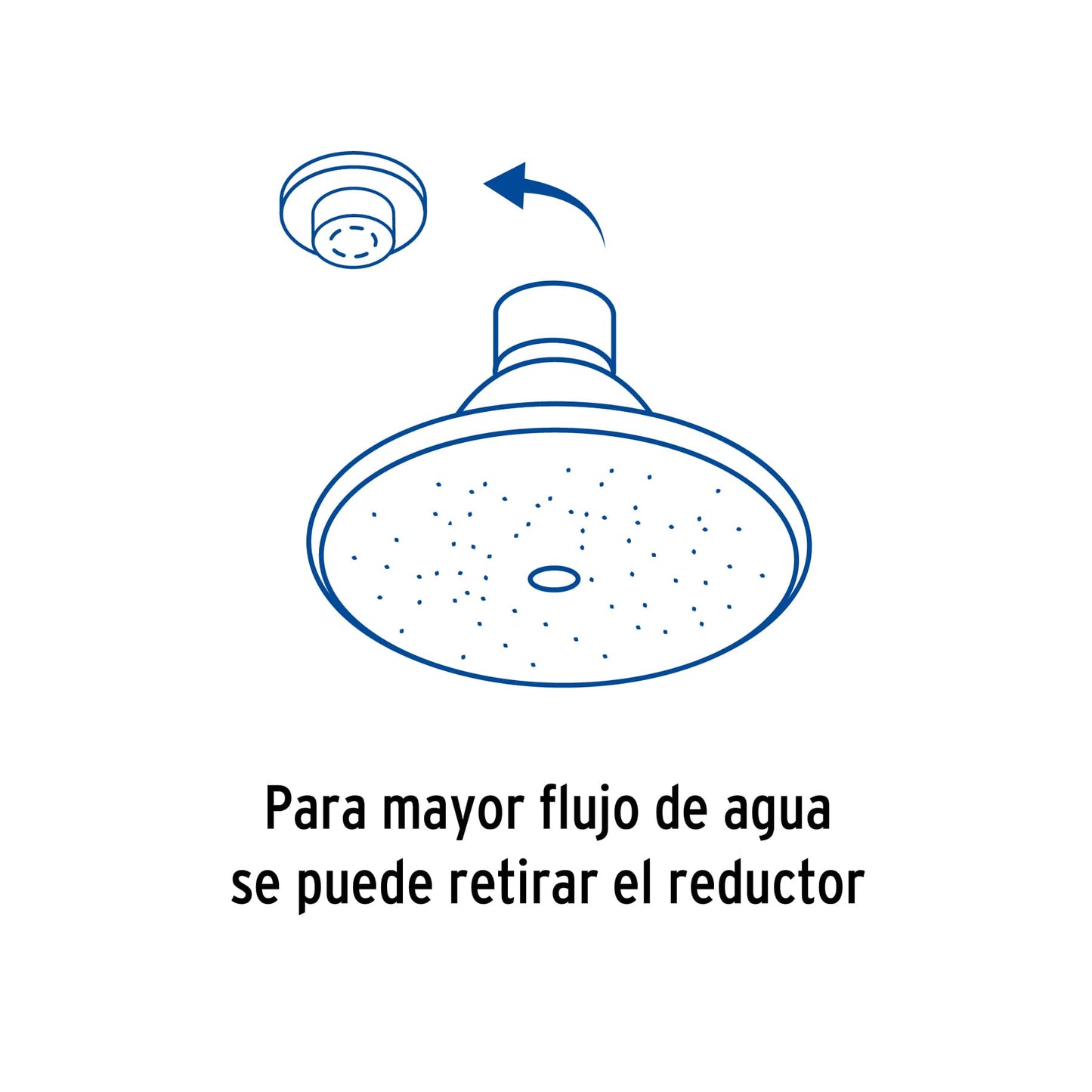 Regadera redonda 3" brazo y chapetón de acero, Foset 45058