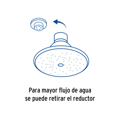 Regadera redonda 3-1/2" brazo y chapetón de acero, Foset 49247