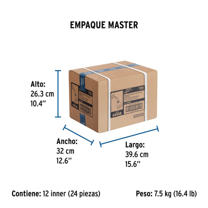 Regadera cónica 2-1/2" brazo y chapetón de acero, Foset 49448
