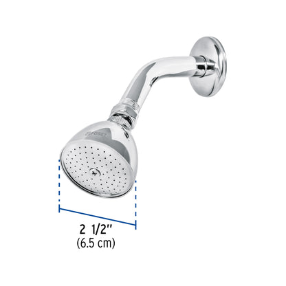 Regadera cónica 2-1/2" brazo y chapetón de acero, Foset 49448