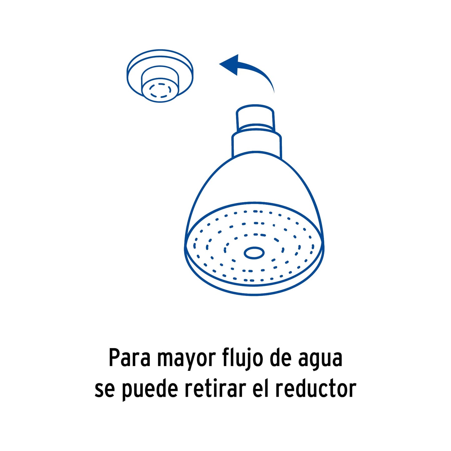 Regadera cónica 2-1/2" brazo y chapetón de acero, Foset 49448
