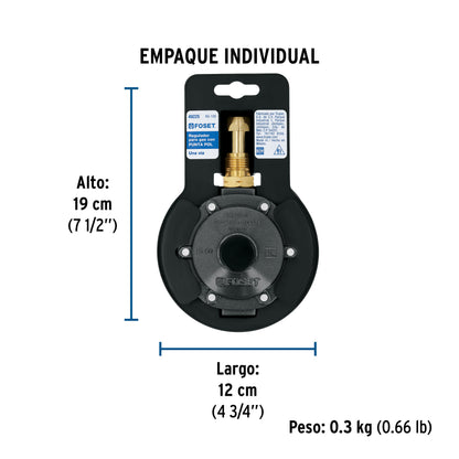 Regulador de gas L.P. de 1 vía, FOSET 49225