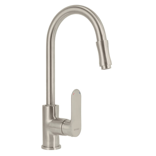 Monomando retráctil para fregadero, satín, FOSET RIVIERA 45183