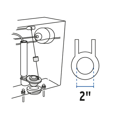 Sapo 2" para WC, PVC, azul, cadena plástica, FOSET 49346