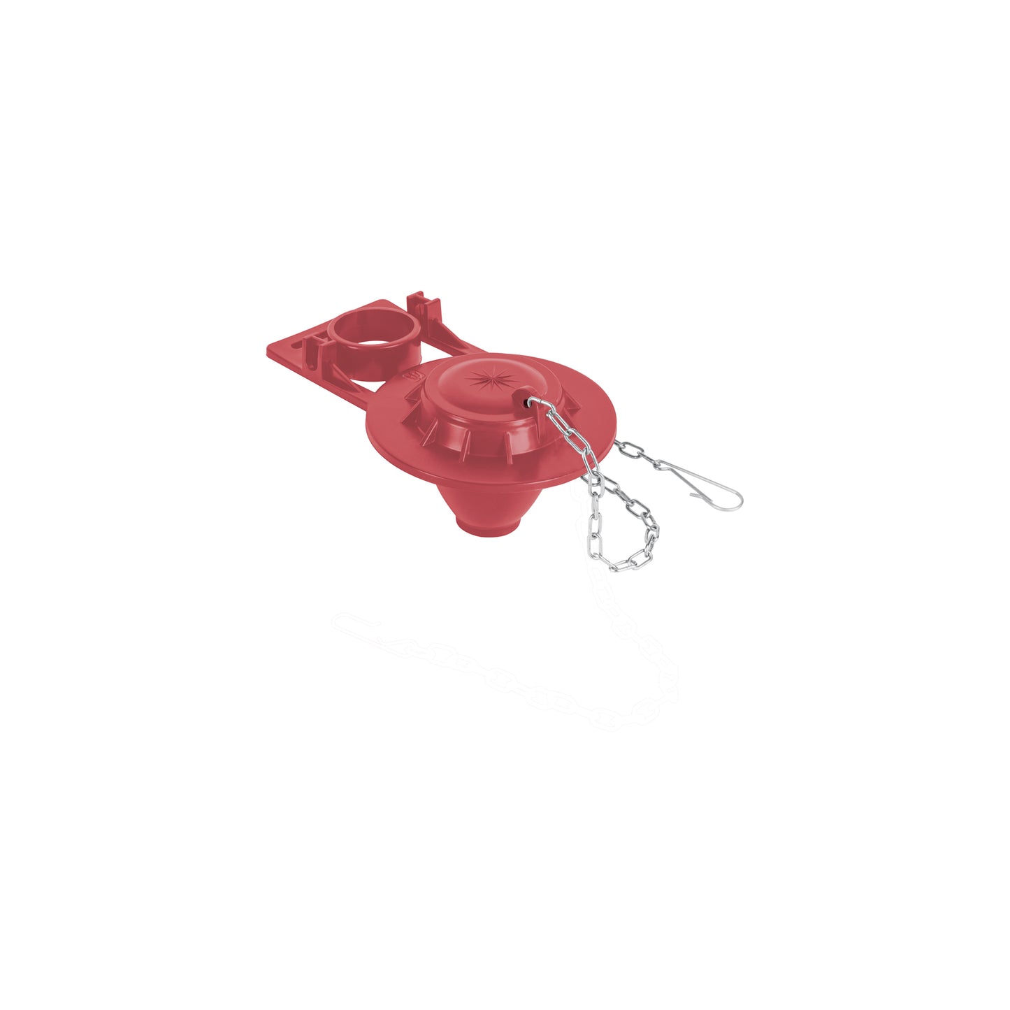 Sapo 2" para WC, silicona, rojo, cadena inox, FOSET 49362