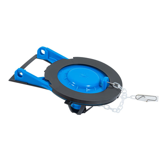 Sapo 3" para WC, PVC, azul, cadena plástica, FOSET 40172