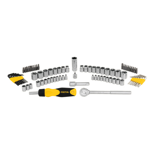 Juego de 83 herramientas 1/4" y 3/8" para mecánico, Pretul 22984
