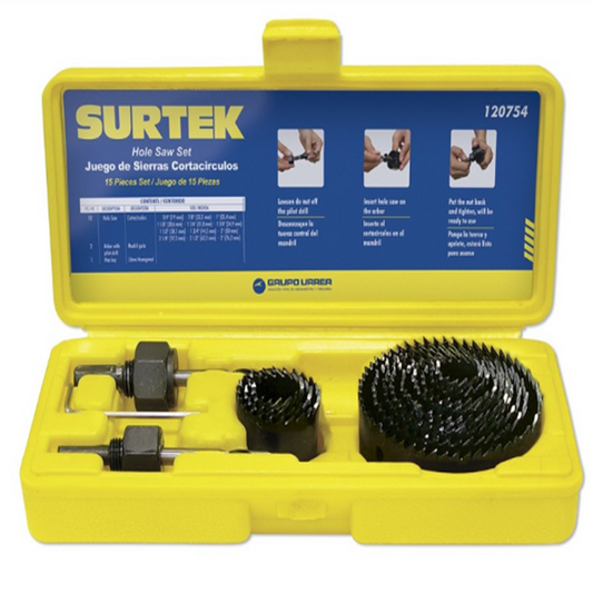 Kit De 15 Corta Circulos Brocasierras Para Madera En Estuche