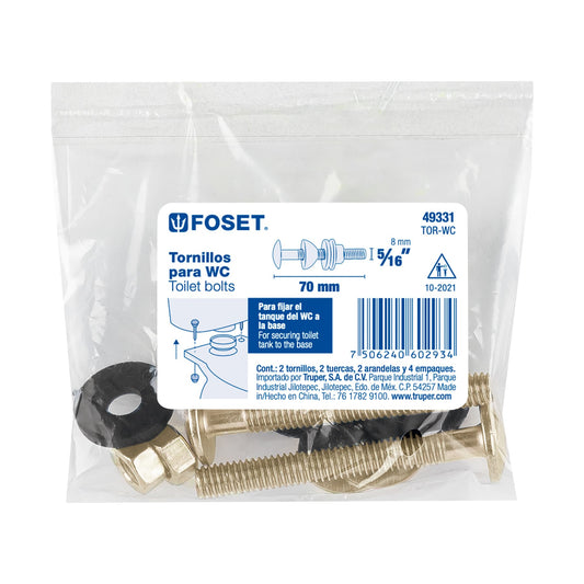 Bolsa con 2 tornillos 5/16" x 70 mm para tanque de WC a base 49331